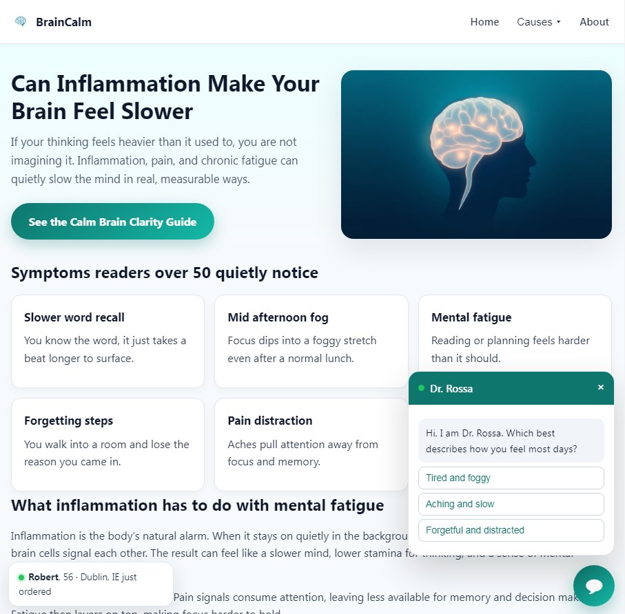 affiliate landing page for product brain booster