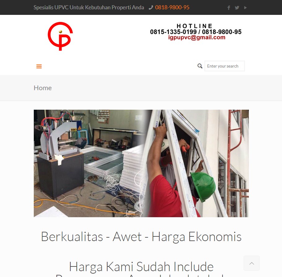website for UPVC distributor in Jakarta